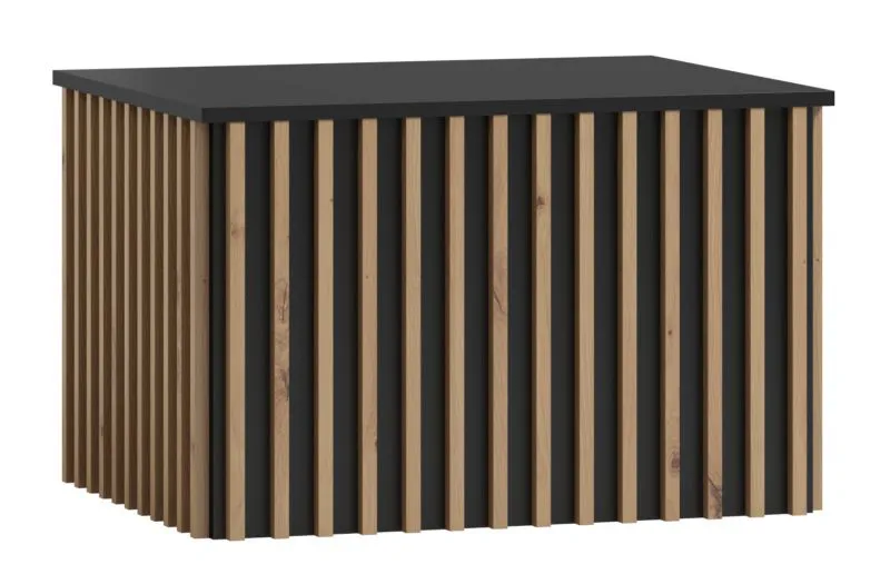 Table basse Cikarang 05 | Noir & Chêne | 78 x 67 x 51 cm | Design moderne et chaleureux