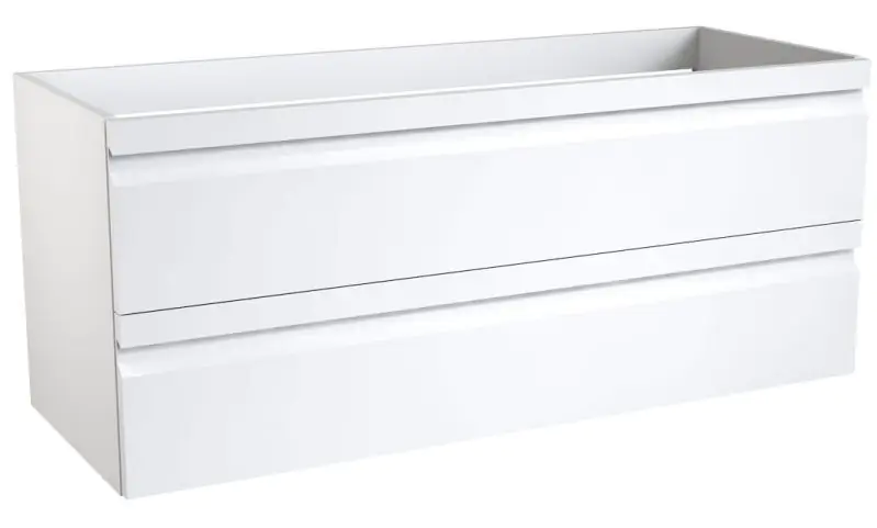 Meuble lavabo Bikaner 08, couleur : blanc brillant - 50 x 119 x 45 cm (h x l x p)