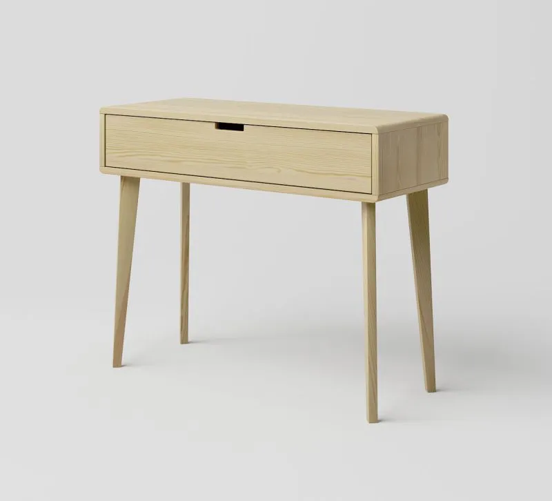Bureau massif en pin naturel Aurornis 63 | 75 x 96 x 40 cm | Compact et fonctionnel