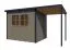 Tonnelle de jardin avec plancher et toit rapporté, Surface : 6,93 m², Toit à une pente, Abri de jardin, Beige-gris / Anthracite, Elément de jardin