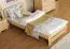 Lit simple / lit d'appoint en bois de pin massif, naturel A7, sommier à lattes inclus - Dimensions : 90 x 200 cm