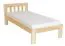 Lit simple / lit d'appoint en bois de pin massif, naturel 76, avec sommier à lattes - 80 x 200 cm (l x L)
