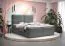 Lit boxspring élégant en velours gris Pirin 39 | 160 x 200 cm | Matelas à ressorts Bonell H3 | 2 espaces de rangement