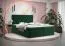 Grand lit double avec tissu velours doux Pirin 72, Couleur : Vert - Surface de couchage : 180 x 200 cm (l x L)
