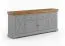 Buffet 2 tiroirs Gimone 04 | Pin finlandais massif | Soft-close | Gris classique | 85 x 200 x 41 cm | 6 compartiments