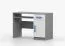 Bureau enfant 1,1 m | Smolikas 83 | Blanc / Gris | Poignées bois | 1 porte | 3 niches | 1 tiroir | 75 x 110 x 50 cm