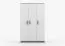 Armoire penderie Smolikas 113 | 1,2 m de large | 3 portes | 9 étagères | Blanc / Gris | 192 x 120 x 50 cm