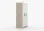 Armoire penderie 3 portes Smolikas 103 | 192 x 120 x 50 cm | 9 compartiments | Blanc / Chêne Sonoma | Poignées bois