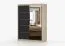 Armoire penderie coulissante Bucegi 31 | Noir / Chêne Sonoma | Miroir | 2 portes | 200 x 150 x 61 cm