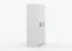 Armoire penderie Smolikas 118 | 3 portes battantes | 9 compartiments | 192 x 120 x 50 cm | Blanc, poignées bois