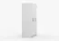 Armoire penderie blanche Smolikas 122 | 3 portes | 9 compartiments | 192 x 120 x 50 cm | Poignées bois