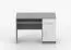 Bureau 110 cm Smolikas 89 | 3 niches | 1 tiroir | 1 porte | Blanc / Gris | Poignées bois | 75 x 110 x 50 cm
