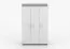Armoire penderie Smolikas 116 | 3 portes battantes | Blanc & chêne Sonoma | 9 compartiments | 192 x 120 x 50 cm | Poignées bois