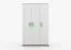 Armoire penderie 3 portes Smolikas 103 | 192 x 120 x 50 cm | 9 compartiments | Blanc / Chêne Sonoma | Poignées bois