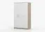 Armoire penderie Smolikas 108 | 3 portes battantes | 9 compartiments | 192 x 120 x 50 cm | Blanc & Chêne Sonoma | Poignées bois
