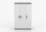 Armoire penderie Smolikas 113 | 1,2 m de large | 3 portes | 9 étagères | Blanc / Gris | 192 x 120 x 50 cm
