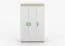 Armoire penderie 3 portes Smolikas 103 | 192 x 120 x 50 cm | 9 compartiments | Blanc / Chêne Sonoma | Poignées bois