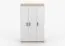 Armoire penderie 3 portes Smolikas 105 | 192 x 120 x 50 cm | 9 compartiments | Blanc / Chêne Sonoma | Poignées bois