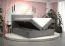 Lit boxspring velours Pirin 22 noir | 160 x 200 cm | 2 espaces de rangement | Matelas à ressorts Bonell H3