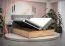 Lit boxspring moderne avec rangements Pilio 63 | Velours vert & chêne Golden Craft | 140 x 200 cm