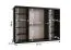 Armoire Balmenhorn 70 grand format | 3 portes coulissantes | 200 x 250 x 62 cm | Blanc mat / Noir mat