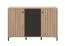 Commode / 4 tiroirs / Couleur : Chêne Artisan / Noir / 2 portes battantes / Bords ABS / 4 compartiments / Dimensions : 138 x 40 x 90 cm / Buffet / Pour le salon