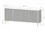 Buffet 4 portes Goulette 02 | Façade striée cachemire | Push-to-open | 8 compartiments | 81 x 195 x 39,5 cm