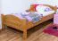 Lit enfant ou adolescent en bois massif de hêtre | Finition couleur érable | 100 x 200 cm | Modèle 113C | Sommier inclus