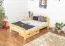 lit simple / lit d'appoint en bois de pin massif, naturel A6, sommier à lattes inclus - Dimensions : 120 x 200 cm