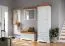Ensemble entrée complet Bresle 4 pièces | Blanc/Naturel | Tronc, miroir, penderie, armoire | Style maison de campagne
