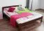 Lit junior en pin massif finition noyer A5 | Sommier inclus | 160 x 200 cm | Design moderne