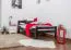 Lit enfant ou adolescent Easy Premium Line K1/2n | Hêtre massif laqué chocolat | 90 x 190 cm | Montage rapide