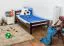 Lit enfant ou adolescent Easy Premium Line K1/2n | Hêtre massif laqué chocolat | 90 x 190 cm | Montage rapide