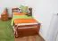 Lit enfant ou adolescent Easy Premium Line K1/2h | 2e couchage et panneaux inclus | 90 x 200 cm hêtre massif laqué rouge cerise