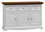 Commode Gyronde 02 en pin massif | Blanc / Noyer | 85 x 130 x 45 cm | Style campagnard élégant