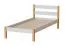 Lit simple Ailina 04 avec sommier | 90 x 200 cm | Blanc & Chêne naturel | Pin massif | Enfant & Adolescent