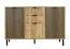 Buffet 3 portes Luanco 04 | Chêne Gold Craft | Façade rainurée | 2 tiroirs | 88 x 130,5 x 40,5 cm
