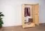 Armoire penderie en pin massif naturel 007A | 190 x 100 x 60 cm | Design moderne et robuste