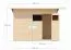 Abri de jardin Menden 04, naturel - abri de jardin en éléments de 18 mm, surface au sol : 6,18 m², toit à une pente, double porte en bois massif