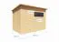Abri de jardin Menden 04, naturel - abri de jardin en éléments de 18 mm, surface au sol : 6,18 m², toit à une pente, double porte en bois massif