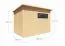 Abri de jardin Menden 04, naturel - abri de jardin en éléments de 18 mm, surface au sol : 6,18 m², toit à une pente, double porte en bois massif