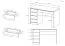 Bureau Beja 03 anthracite | 5 tiroirs | 75 x 120 x 55 cm | Finition haut de gamme