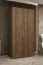 Armoire à portes battantes de 1 mètre de large / Couleur : Noyer / 2 portes / Système de fermeture Soft-Close / 1 compartiment / Poignées : Argent / 1 tringle à vêtements / Penderie
