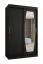 Penderie Musala 07 noire | Portes coulissantes miroir | 120 cm | 2 tringles | 5 casiers | Rails aluminium