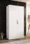 Armoire à portes battantes / Penderie / 1 mètre de large / ABS protection des bords / Poignées : Cachemire / Couleur : Blanc / Dimensions : 100 x 52 x 202 cm / Pour chambre à coucher