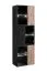 Vitrine / Couleur : Noir / Chêne Vicking / Marbre Noir / Élairage LED inclus / 6 portes / Fonction push-to-open / 60 x 40 x 182 cm / 12 compartiments