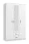 Armoire penderie Kovin 06 avec miroir | 2 portes, 2 tiroirs | 5 compartiments | Blanc | 205 x 120 x 52 cm
