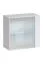 Elégant mur de salon Kongsvinger 105, Couleur : Chêne Wotan / Blanc brillant - Dimensions : 180 x 280 x 40 cm (H x L x P), avec éclairage LED