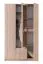 Armoire 3 portes avec miroir | Chêne sonoma | 2 tiroirs | 205 x 120 x 52 cm | Kovin 04