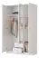 Armoire penderie Kovin 06 avec miroir | 2 portes, 2 tiroirs | 5 compartiments | Blanc | 205 x 120 x 52 cm